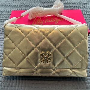 Lilly Pulitzer leather Gold Bag - NEW